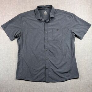 Kuhl Optimizr Performance Button Shirt Men XXL Blue Short Sleeve Stretch Hiking